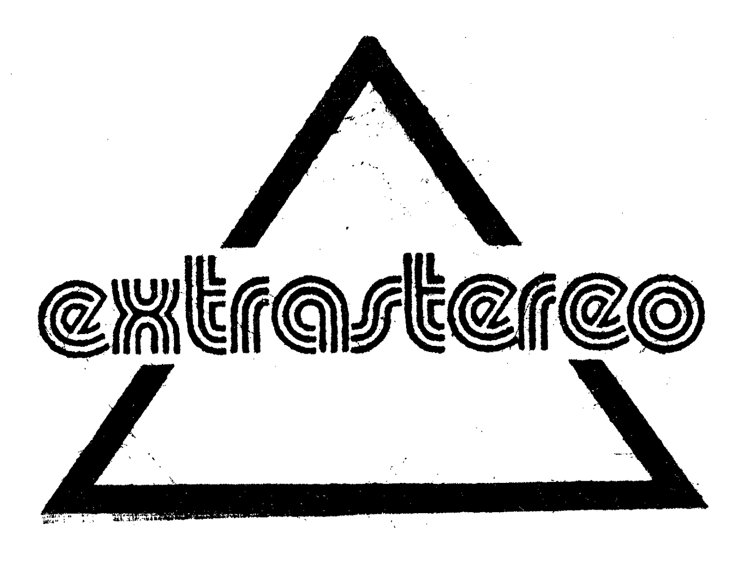 Triangular shaped extrastereo - rubber stamp logo